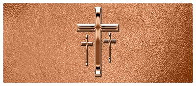 DNSEMP-L-517-BZ-SH-CP Bronze 3 Crosses Shimmer Copper